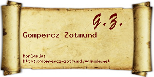 Gompercz Zotmund névjegykártya